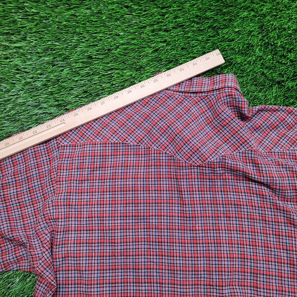 Vintage 80s Wrangler Pearl Snap Western Shirt Mens XL USA Made Plaid Check - Picture 12 of 15
